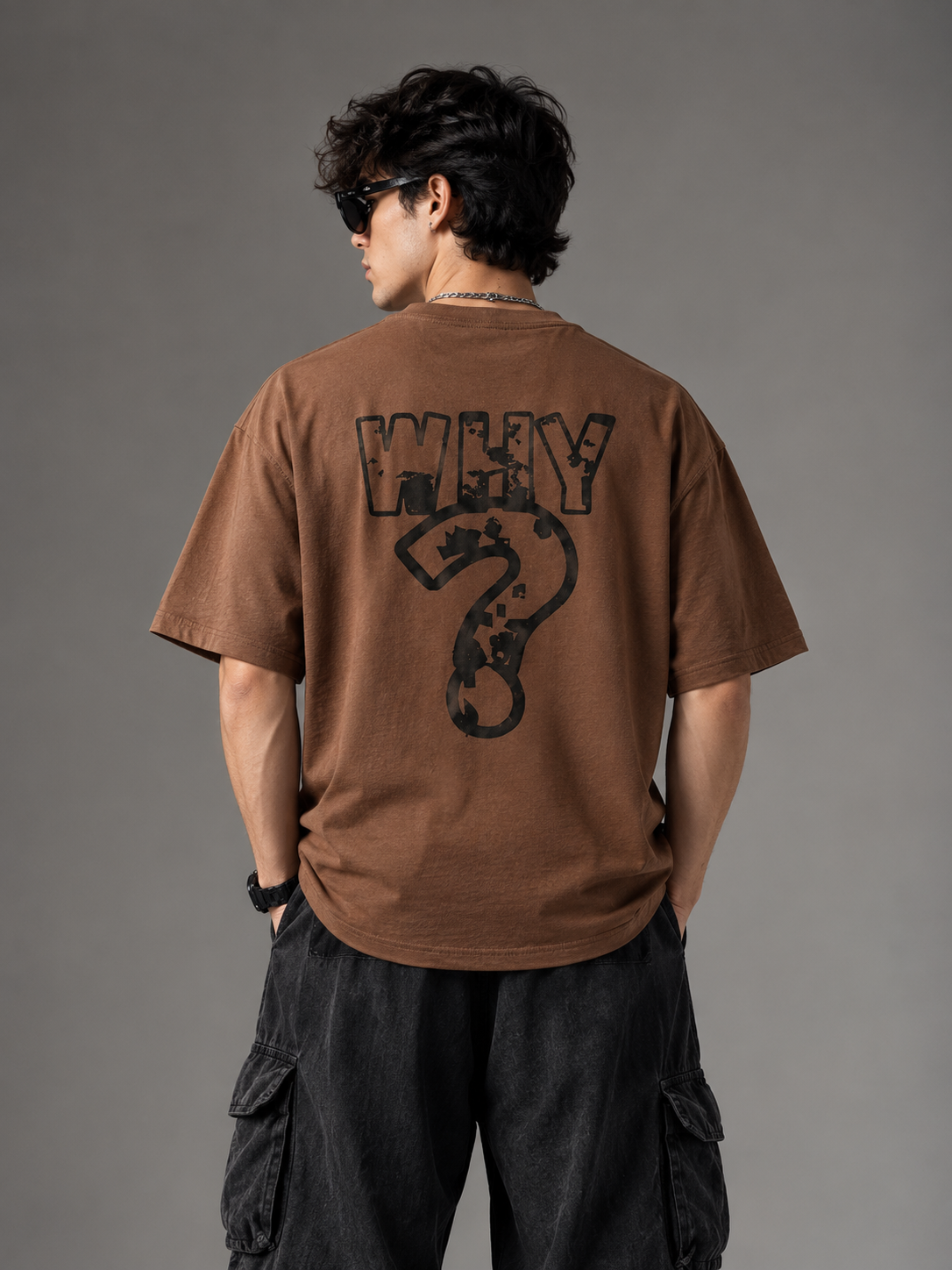 Unisex Brown Question Mark Graphic T-Shirt
