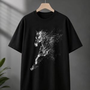 Abstract Splatter Horse Graphic Oversized Drop Shoulder T-Shirt