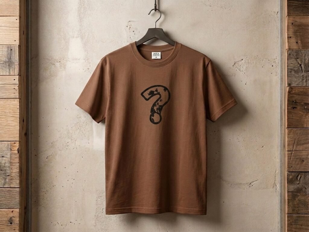UNISEX - WHY?" Question Mark Graphic Oversized Drop Shoulder T-Shirt – Brown