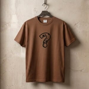 UNISEX - WHY?" Question Mark Graphic Oversized Drop Shoulder T-Shirt – Brown