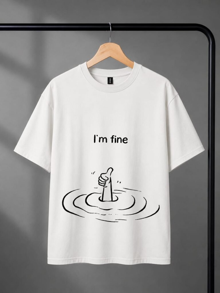 : I'm Fine Graphic Oversized Drop Shoulder T-Shirt