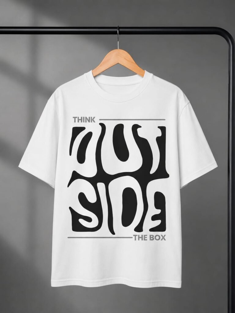 Think Outside The Box Graphic Oversized Drop Shoulder T-Shirt